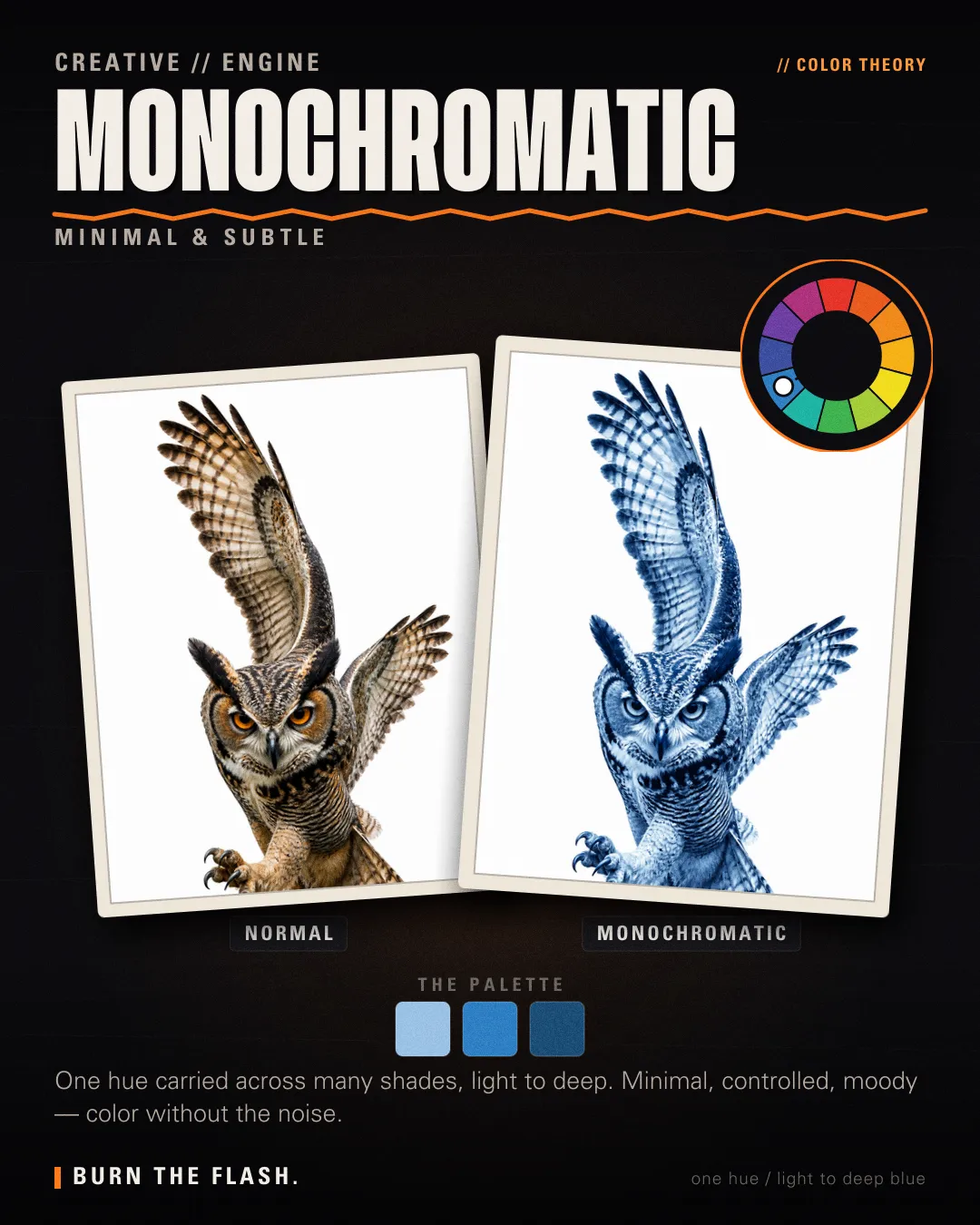 Monochromatic color theory poster