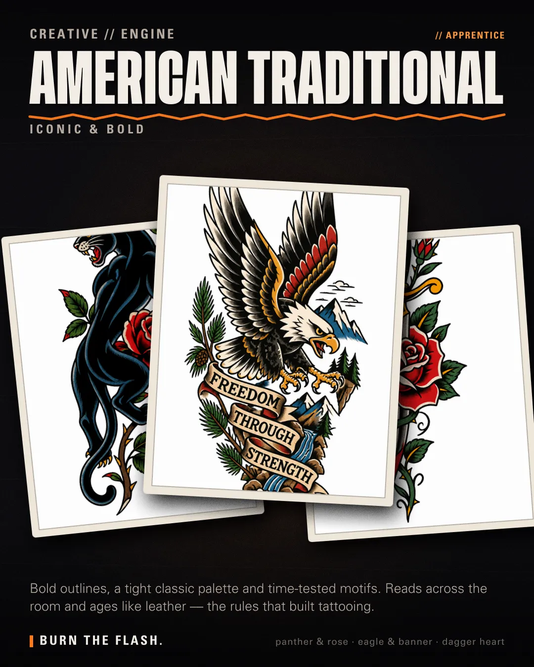 American Traditional style poster
