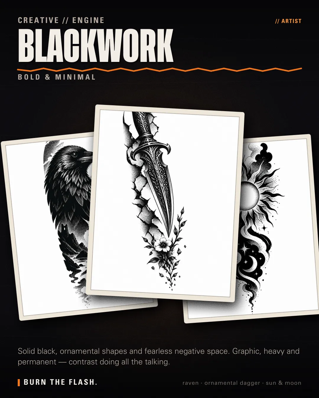 Blackwork style poster