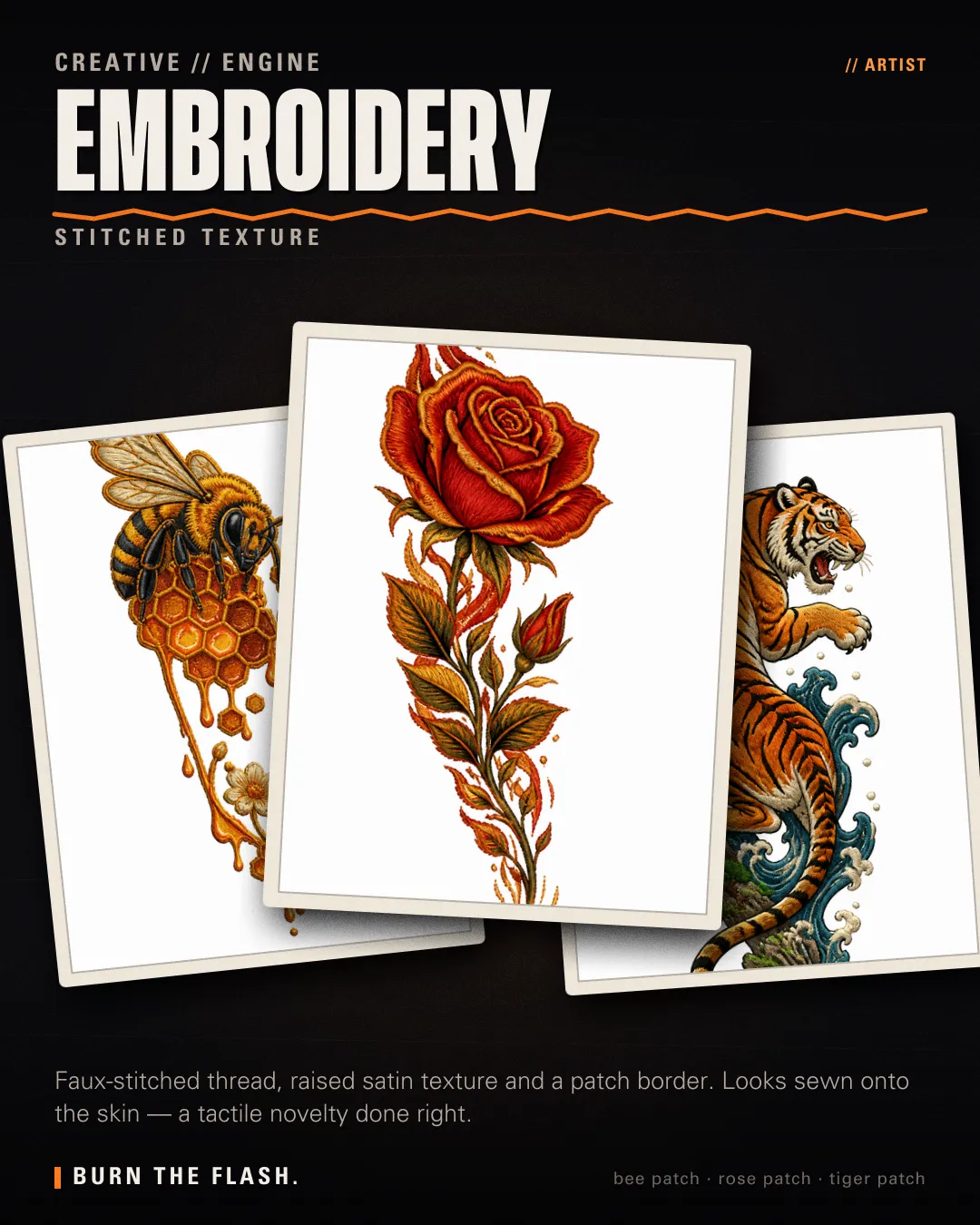 Embroidery style poster
