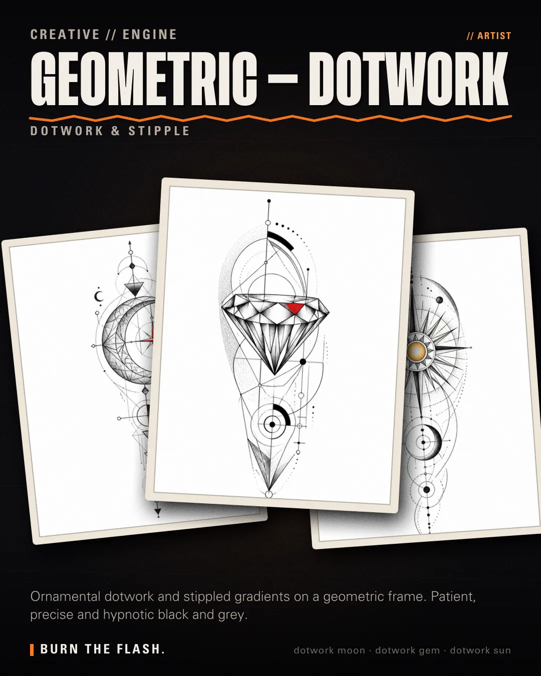Geometric — Dotwork style poster